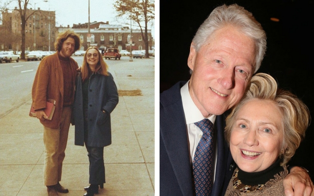 Bill and Hillary Clinton in the ‘70s at law school, and Bill and Hillary together in 2017