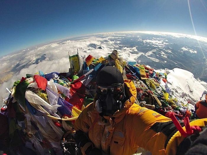 In case you were wondering what it looks like on top of Mt. Everest.