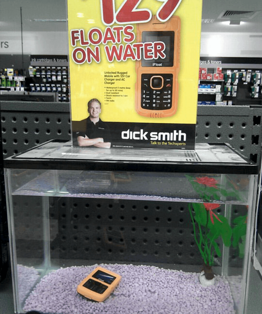 floating phone, marketing fail