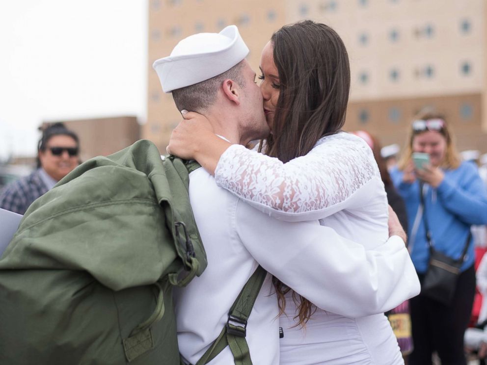 Image result for navy man surprised by pregnant wife