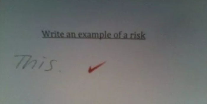 This Is The Perfect Example Of A Risk