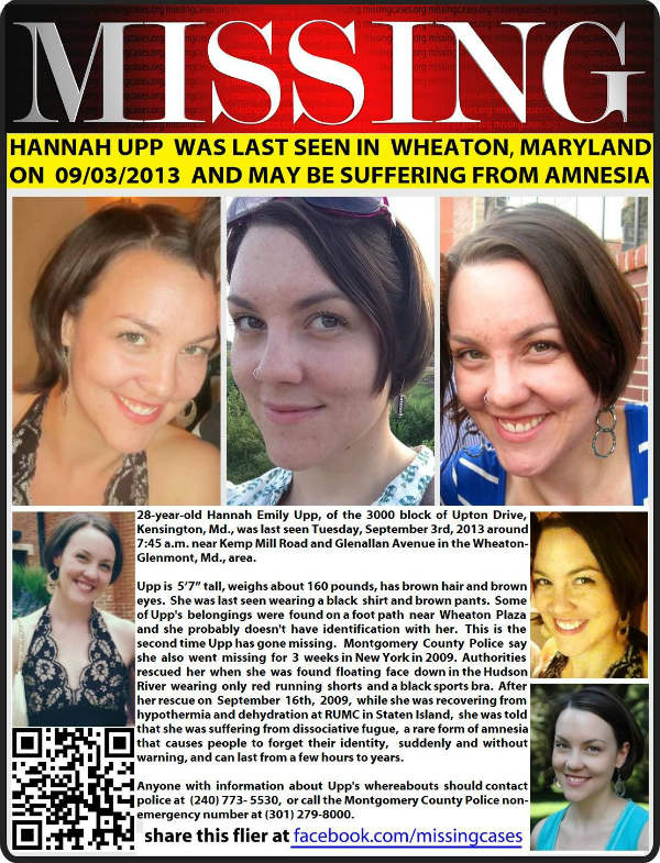 Hannah Upp Missing in Maryland